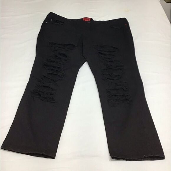 Tripp NYC Daang Goodman Plus Black Distressed Denim Jeans Size 28 - Picture 2 of 13